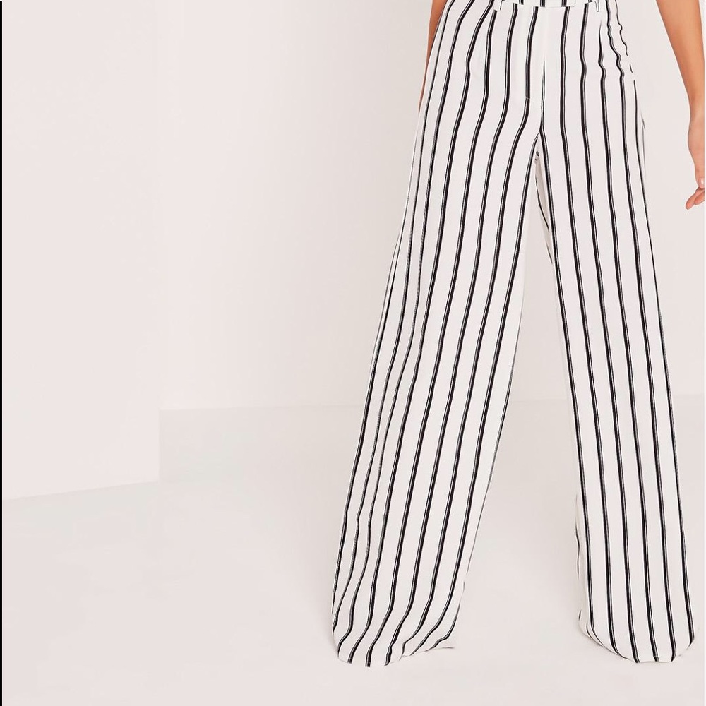 Bar III Wide Leg Trouser Pants Pin Striped